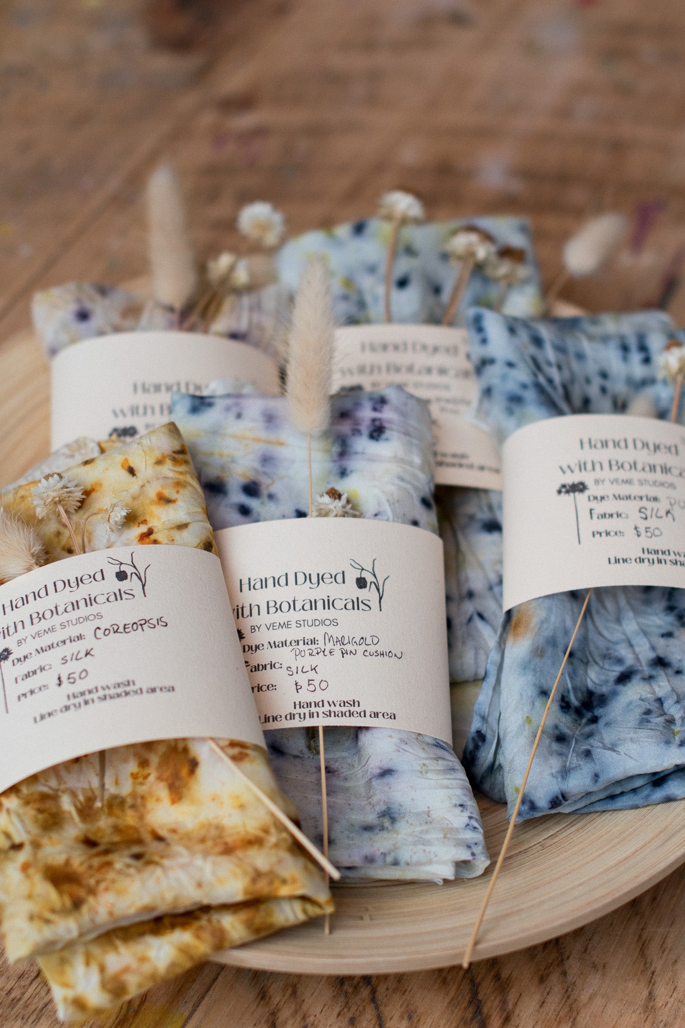 Botanical Dyed Silk Scarves